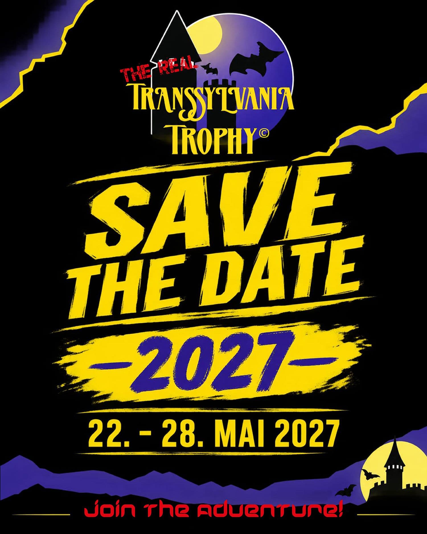 “Save the Date” poster of the Transsylvania Trophy: 22 – 28 May 2027